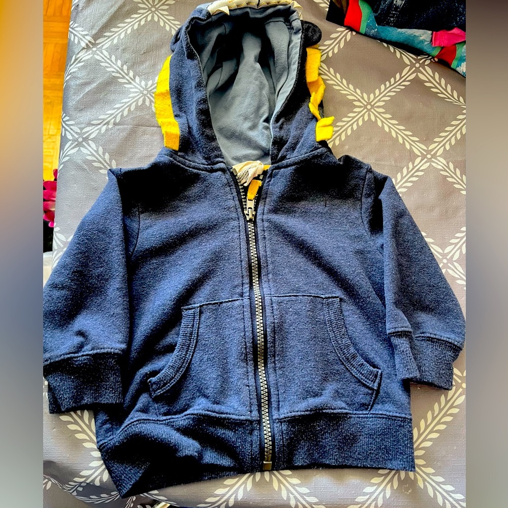 Boys blue zippered hoodie size 12mths